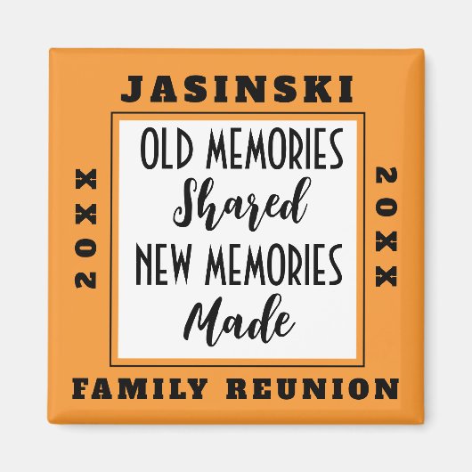 Aimant Sq Famille Réunions Souvenir Choisir une couleur (Devant)