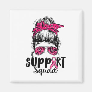 Aimant Squad Messy Bun Pink Warrier Cancer du sein