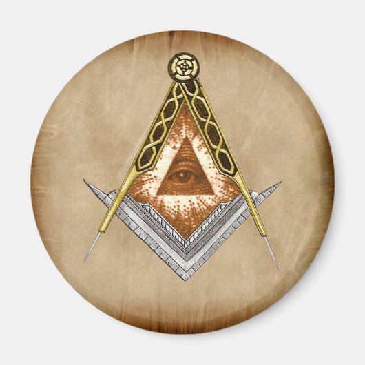 Aimant Square and Compass with All Seeing Eye (Devant)