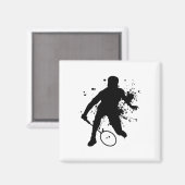 Aimant Squash Joueuse de badminton féminin pour hommes (Recto/Verso)