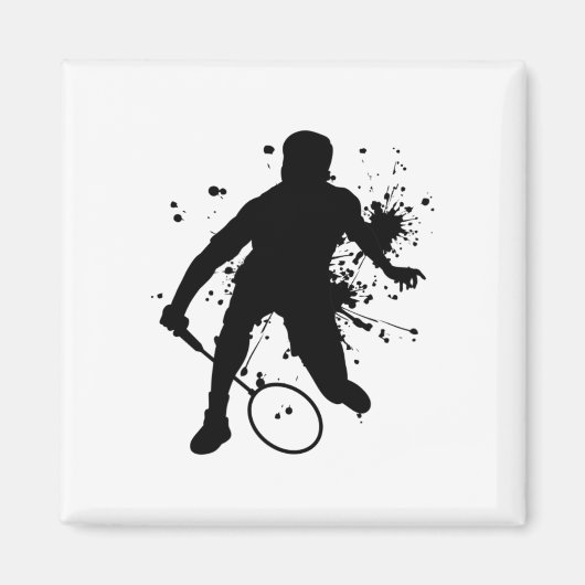 Aimant Squash Joueuse de badminton féminin pour hommes (Devant)