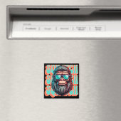 Aimant Squatch Rétro Vintage Style Comic Pop Art (In Situ (Lave-vaisselle))