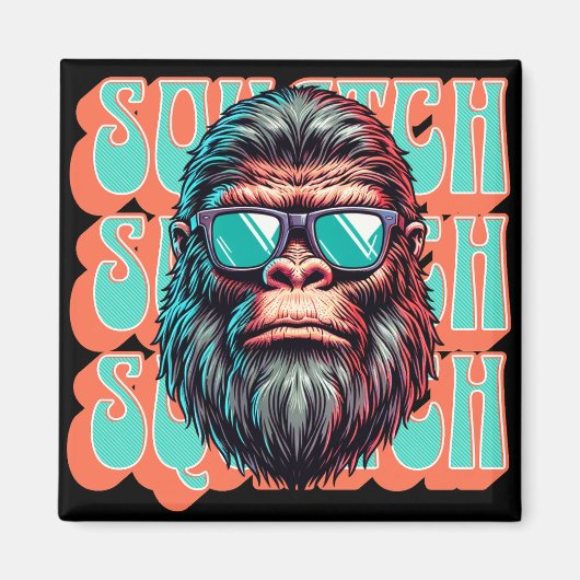 Aimant Squatch Rétro Vintage Style Comic Pop Art (Devant)