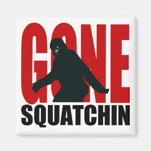 Aimant Squatchin allé - noir et rouge