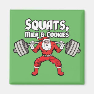 Aimant Squats, Lait et Cookies - Père Noël