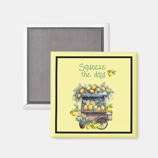 Aimant Squeeze The Day - Panier De Citron (Recto/Verso)