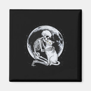 Aimant Squelette Chat Crâne Kitty Cute Goth Halloween Cos