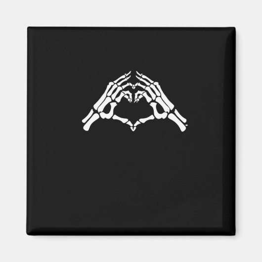 Aimant Squelette Coeur Et Main Signal (Devant)