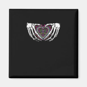 Aimant Squelette Coeur Mains Muertos Mexicain Jour De La