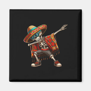 Aimant Squelette Dabbing Sombrero Poncho Cinco De Mayo Me