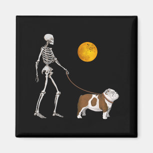 Aimant Squelette de Bouledogue Anglais promenant pour Hal