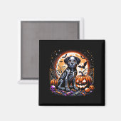 Aimant Squelette de chien Halloween (Recto/Verso)