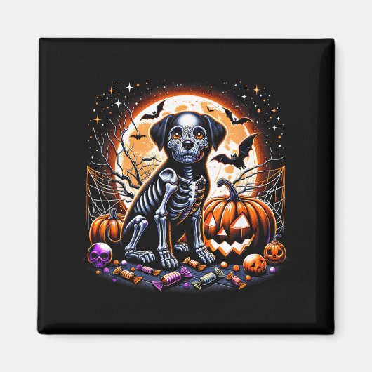 Aimant Squelette de chien Halloween (Devant)
