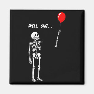 Aimant Squelette de Femme a Perdu un Ballon Humour Noir D
