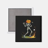 Aimant Squelette de golf drôle d'Halloween Citrouille de  (Recto/Verso)