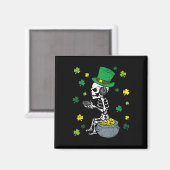 Aimant Squelette de jeu St Patrick Day Joueur de Leprecha (Recto/Verso)