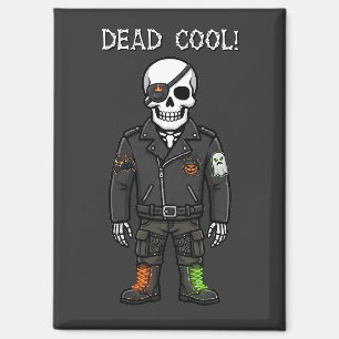 Aimant Squelette de motard super cool   Halloween