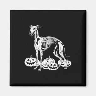 Aimant Squelette de Whippet Anniversaire Halloween Chien