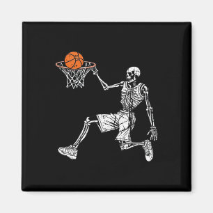 Aimant Squelette d'Halloween Joueur de basket-ball amusan