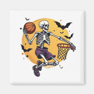Aimant Squelette éffrayant Dunking Basketball Graveyard