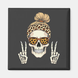 Aimant Squelette éffrayant Leopard Halloween maman