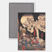 Aimant Squelette japonais éffrayant - Monstre Yokai Vinta (Recto/Verso)