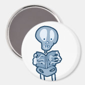 Aimant Squelette littéraire Ethan fasciné avec livre (Recto/Verso)