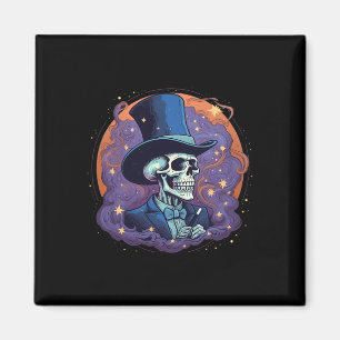 Aimant Squelette Magicien Haut Chapeau Stars Fumer Hauteu