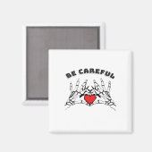 Aimant Squelette Main Avec Coeur Classique (Recto/Verso)