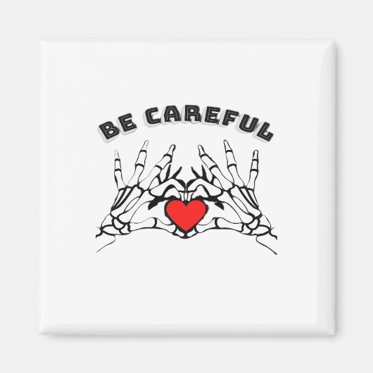 Aimant Squelette Main Avec Coeur Classique (Devant)