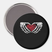 Aimant Squelette Mains Avec Coeur Classique (Recto/Verso)