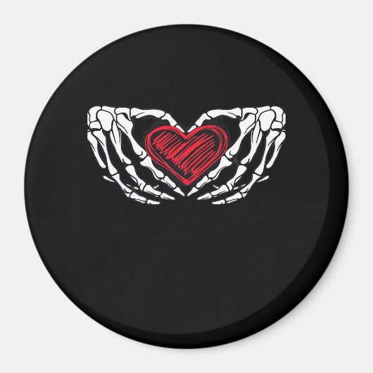 Aimant Squelette Mains Avec Coeur Classique (Devant)
