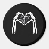 Aimant Squelette Mains Cobweb Coeur (Blanc) Classique (Devant)
