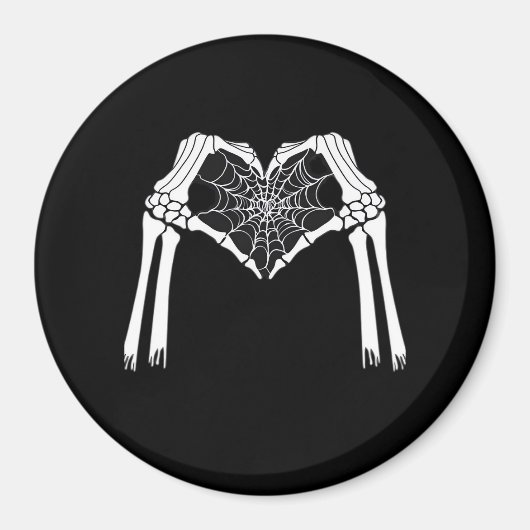 Aimant Squelette Mains Cobweb Coeur (Blanc) Classique (Devant)