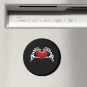 Aimant Squelette Mains Tenant Un Coeur Rouge Design Class (In Situ (Lave-vaisselle))