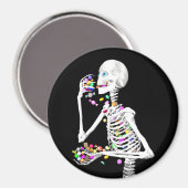 Aimant Squelette Manger Halloween Candy (Recto/Verso)