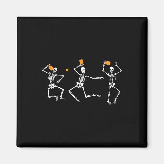 Aimant Squelette Pickleball Halloween (Devant)
