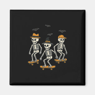 Aimant Squelette skater mignon Halloween skate spooky