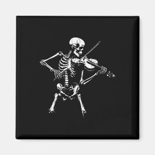 Aimant Squelette Vintage Jouant Du Violon Halloween Rock