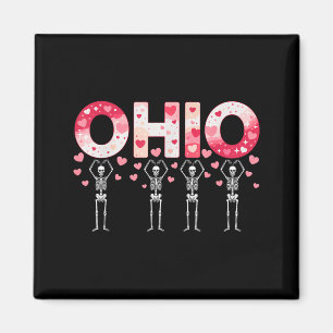 Aimant Squelettes drôles de l'Ohio dans la Saint-Valentin