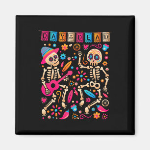 Aimant Squelettes Mexicains Colorés Dançant - Jolie Fête