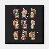 Aimant Squirrels Christmas Lights Decor Funny Squirrel Lo (Devant)