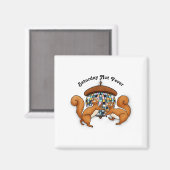 Aimant Squirrels Disco Funny Party  (Recto/Verso)