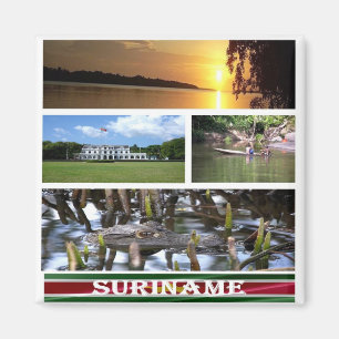 Aimant SR - Suriname - Collage de mosaïque