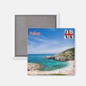 Aimant SRD048 SASSARI Palmas, Sardaigne, Réfrigérateur (Recto/Verso)