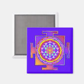 Aimant Sri Yantra - Symbole hindouiste Design 1 (Recto/Verso)