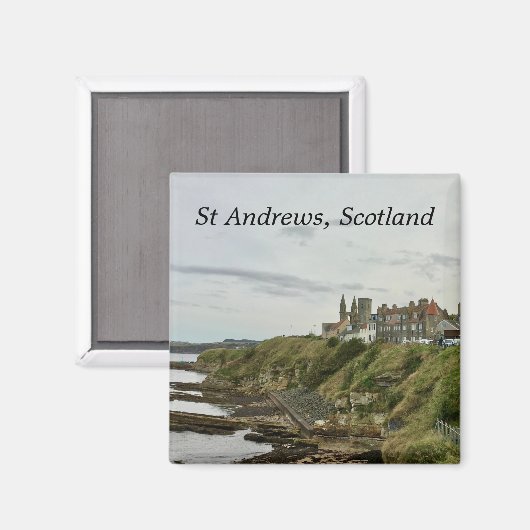 Aimant St Andrews Scotland Town Skyline Vue depuis Castle (Recto/Verso)