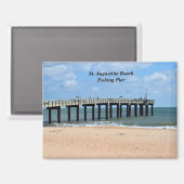 Aimant St Augustine Beach Floride Pêche PIer (Recto/Verso)