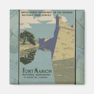 Aimant St. Augustine Florida Poster du fort espagnol