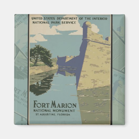 Aimant St. Augustine Florida Poster du fort espagnol (Devant)